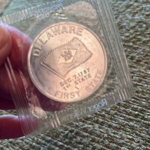 FREE WITH PURCHASE Delaware coin first state peach blossom flag design